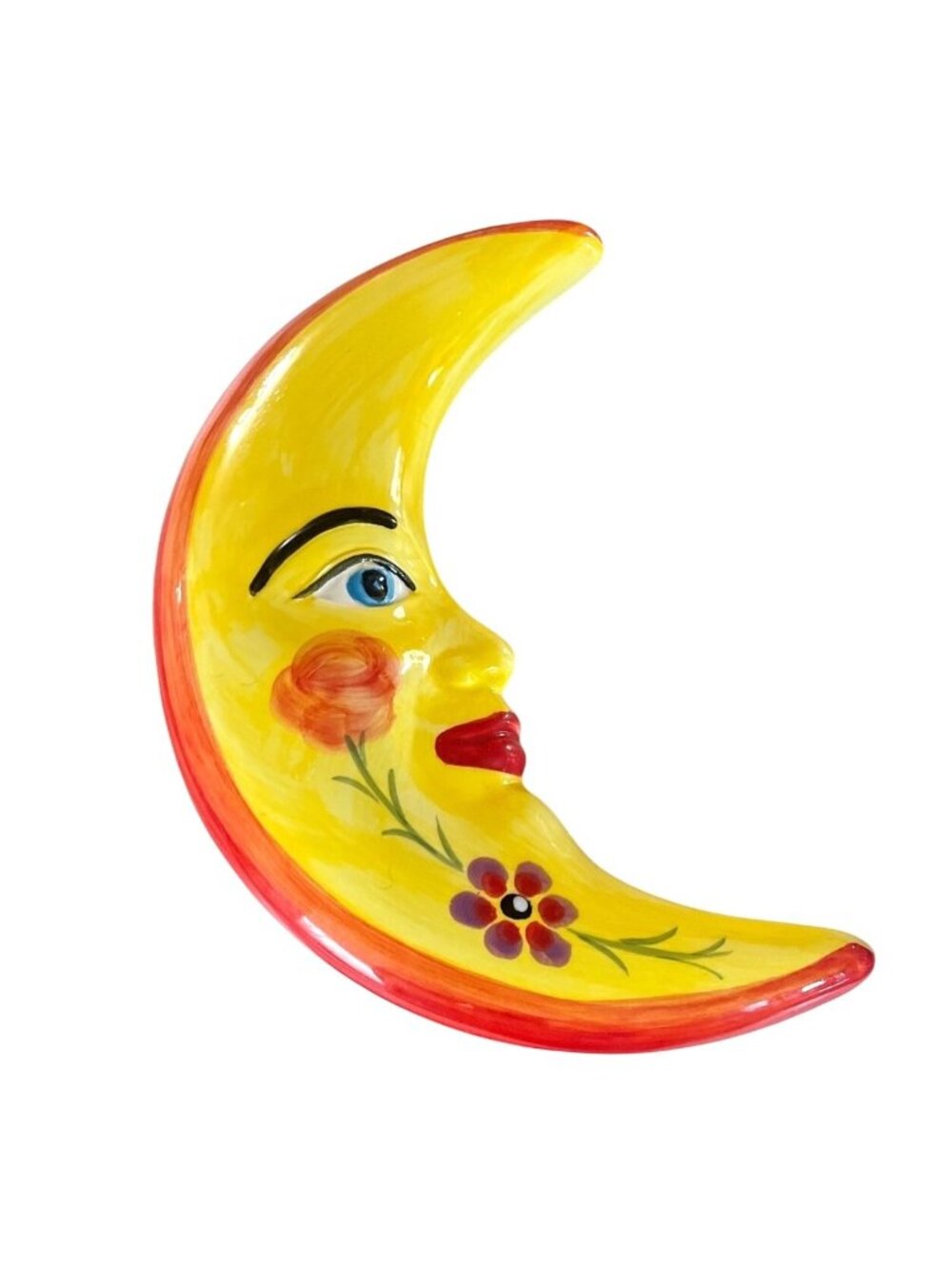 Hand Painted Ceramic Crescent Moon Wall Hanging Anoru S.L. Spain